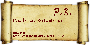 Padács Kolombina névjegykártya